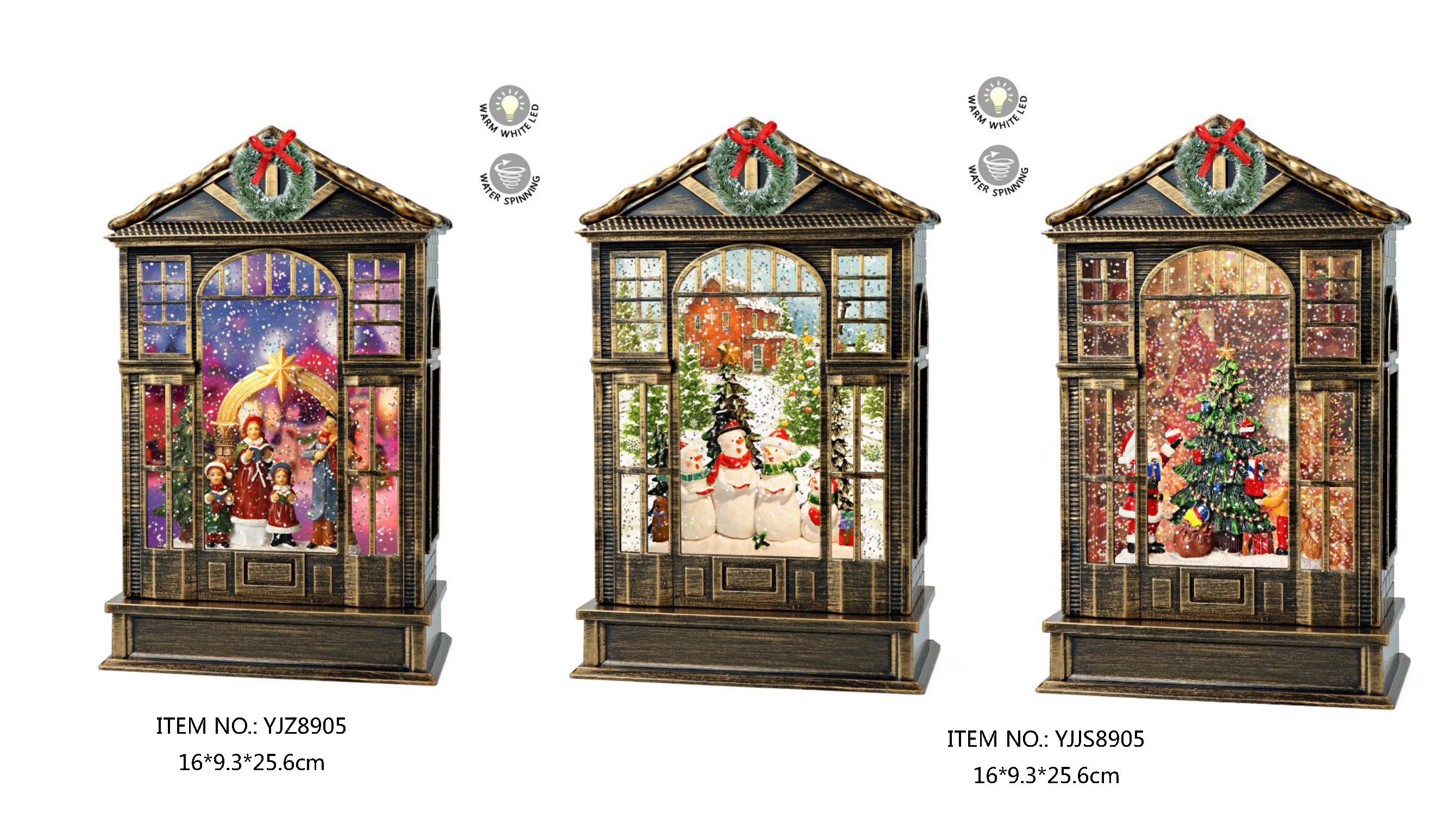 Acrylic Water Spinning Light Choir / Snowmen Choir / Santa Claus & Gifts SJ - 1