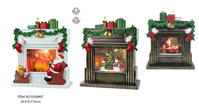 Acrylic Water Motion Andiron Light Santa Claus & Dog / Snowmen & Gifts / Santa Claus & Kids SJ - 24
