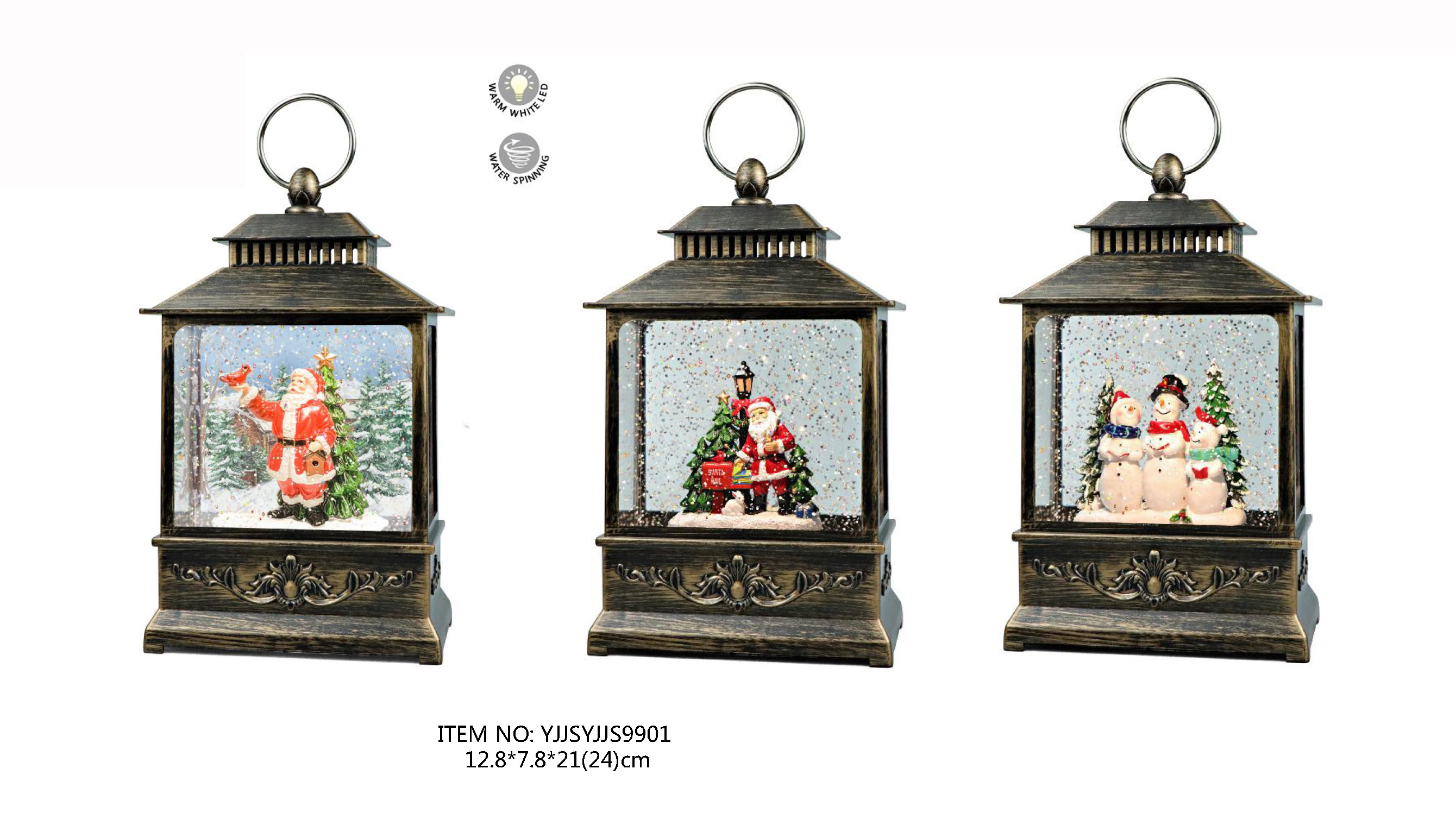 Acrylic Water spinning Light Santa Claus & Birds / Santa Claus / Snowmen Choir SJ - 9