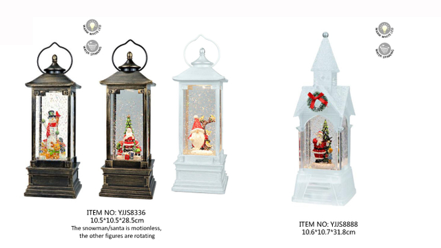Acrylic Water spinning Light Snowman & Reindeer / Santa Claus & Gifts / Santa Claus & Birds SJ - 15