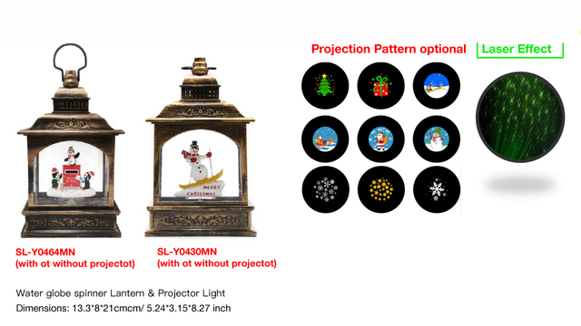 Acrylic Water alobe spinner Lantern & Projector Light Penguins / Skiing Snowman SR - 40