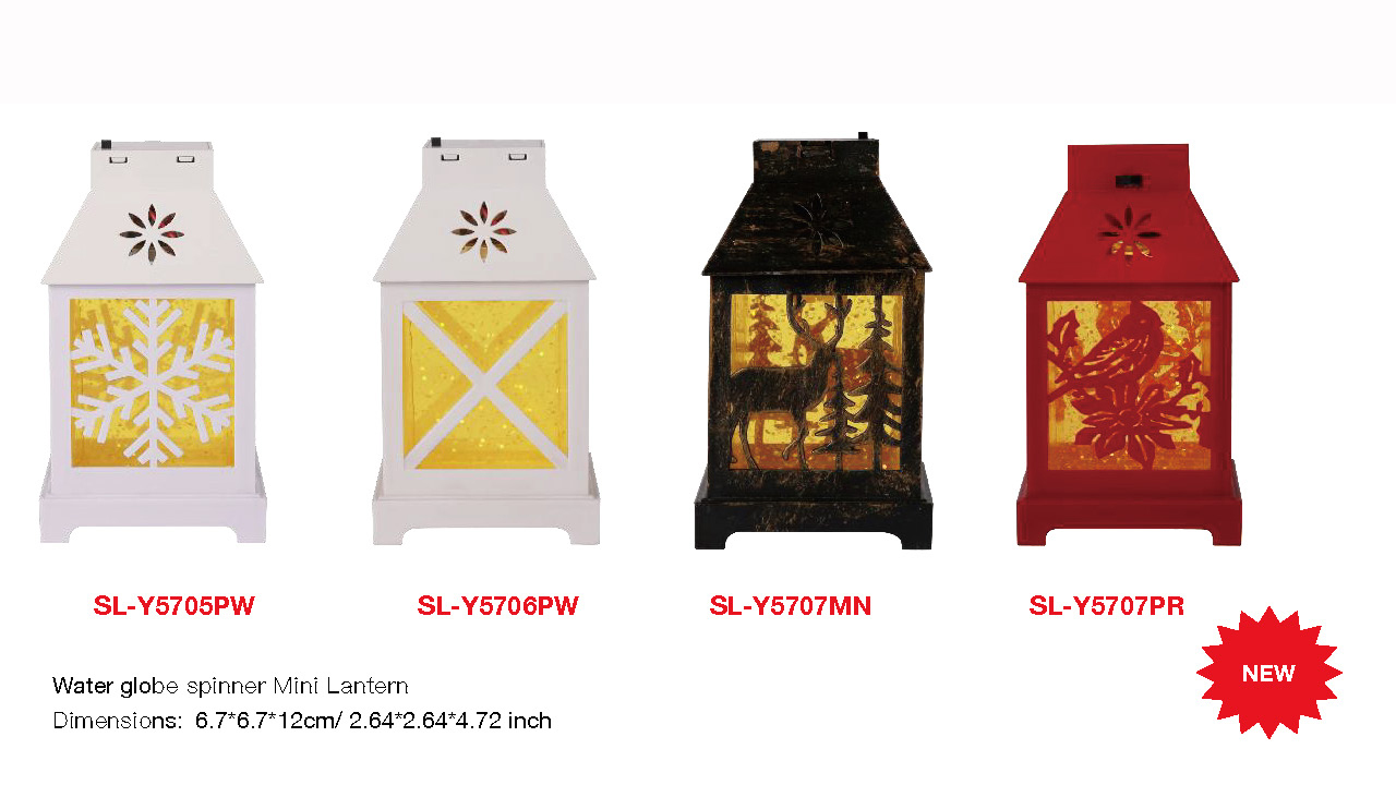 Acrylic Water globe spinner ini Lantern Snow/Window/Reindeer/Bird SR - 78