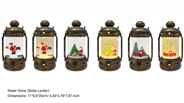 Acrylic Water Snow Globe Lantern Ski Santa/Car SR - 105