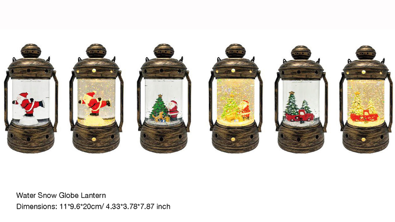 Acrylic Water Snow Globe Lantern Ski Santa/Car SR - 105