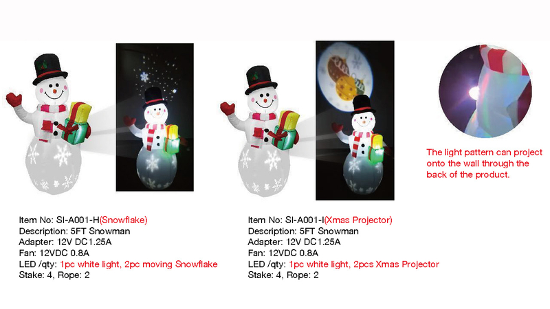 5FT Snowman Inflatable Lights 