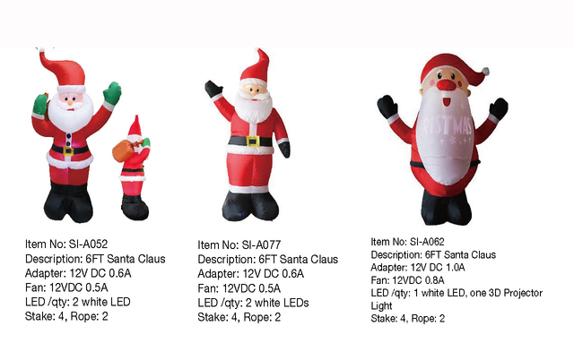 6FT Santa Claus Inflatable Lights
