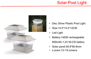 Solar LED Plastic Post Light & address Sign Lights