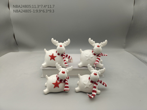 porcelain jumping Reindeer with scarf - 26