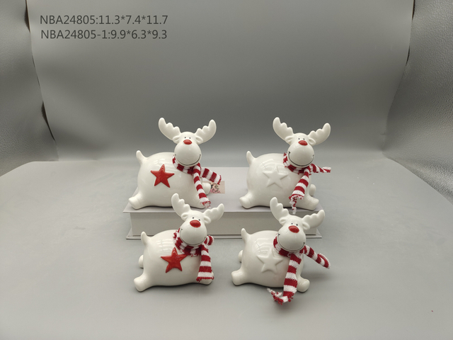 porcelain jumping Reindeer with scarf - 26