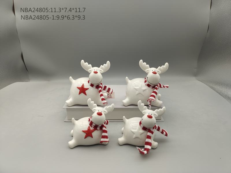 porcelain jumping Reindeer with scarf - 26