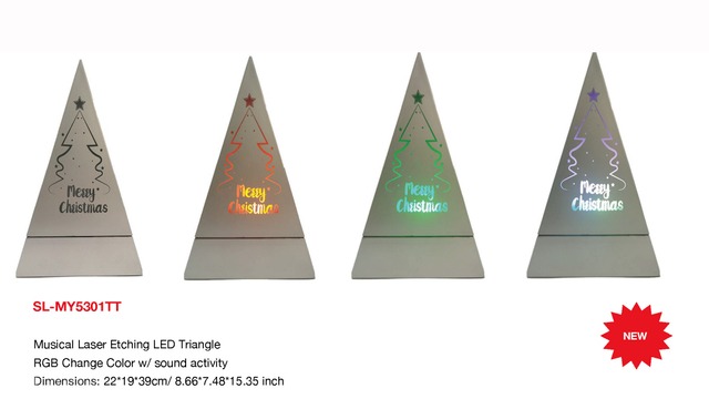 Indoor Decoration Vusical Laser Etching LED Trianale- 25