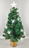 X'mas Green color Crystal Fiber tree +top star with round basin - 14