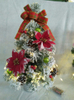 X'mas Green Mini Tree +flocking with with basin + colorful ball/pine cone/Belt - 1