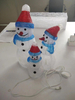 3pcs rotating snowman with rotating base