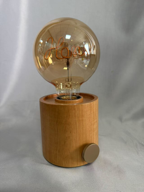 25cm Dark Brown Base LED Lamp with Labubu-Themed Light Figure & Built-in Storage Slot, Type-C Rechargeable Battery Included