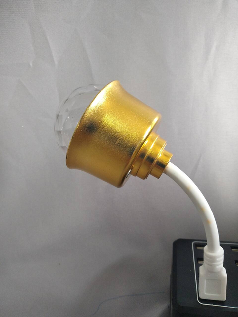 Golden USB Flexible Arm Voice-Controlled Mini Ambient Night Light with English Voice Commands - Adjustable Glow for Bedroom/Nursery/Decorative Lighting