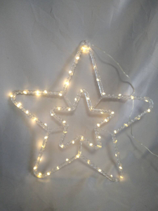 Star-Shaped 60-Light Warm White LED String Light with Flexible Copper Wire - Transparent 8-Mode USB Connector, Ideal for Festive/Decorative Lighting