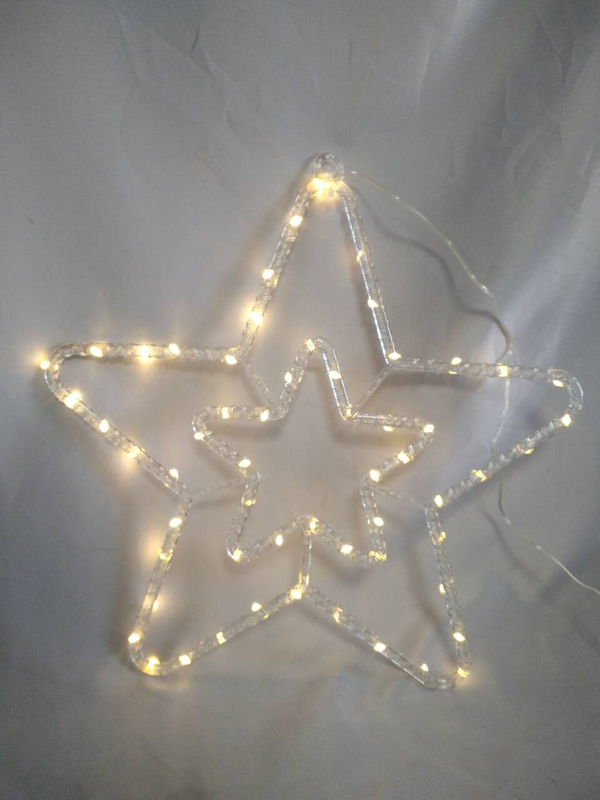 Star-Shaped 60-Light Warm White LED String Light with Flexible Copper Wire - Transparent 8-Mode USB Connector, Ideal for Festive/Decorative Lighting