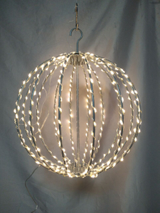 30CM-Diameter Collapsible Hanging Ball Lantern with 350 Warm White Copper Wire LEDs - Space-Saving Foldable Design for Enchanting Indoor/Outdoor Decorative Lighting