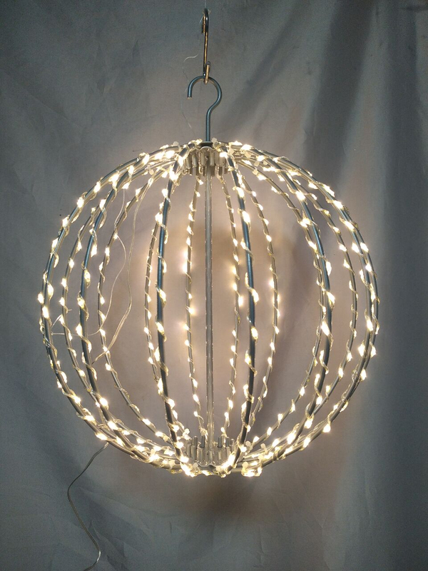 30CM-Diameter Collapsible Hanging Ball Lantern with 350 Warm White Copper Wire LEDs - Space-Saving Foldable Design for Enchanting Indoor/Outdoor Decorative Lighting