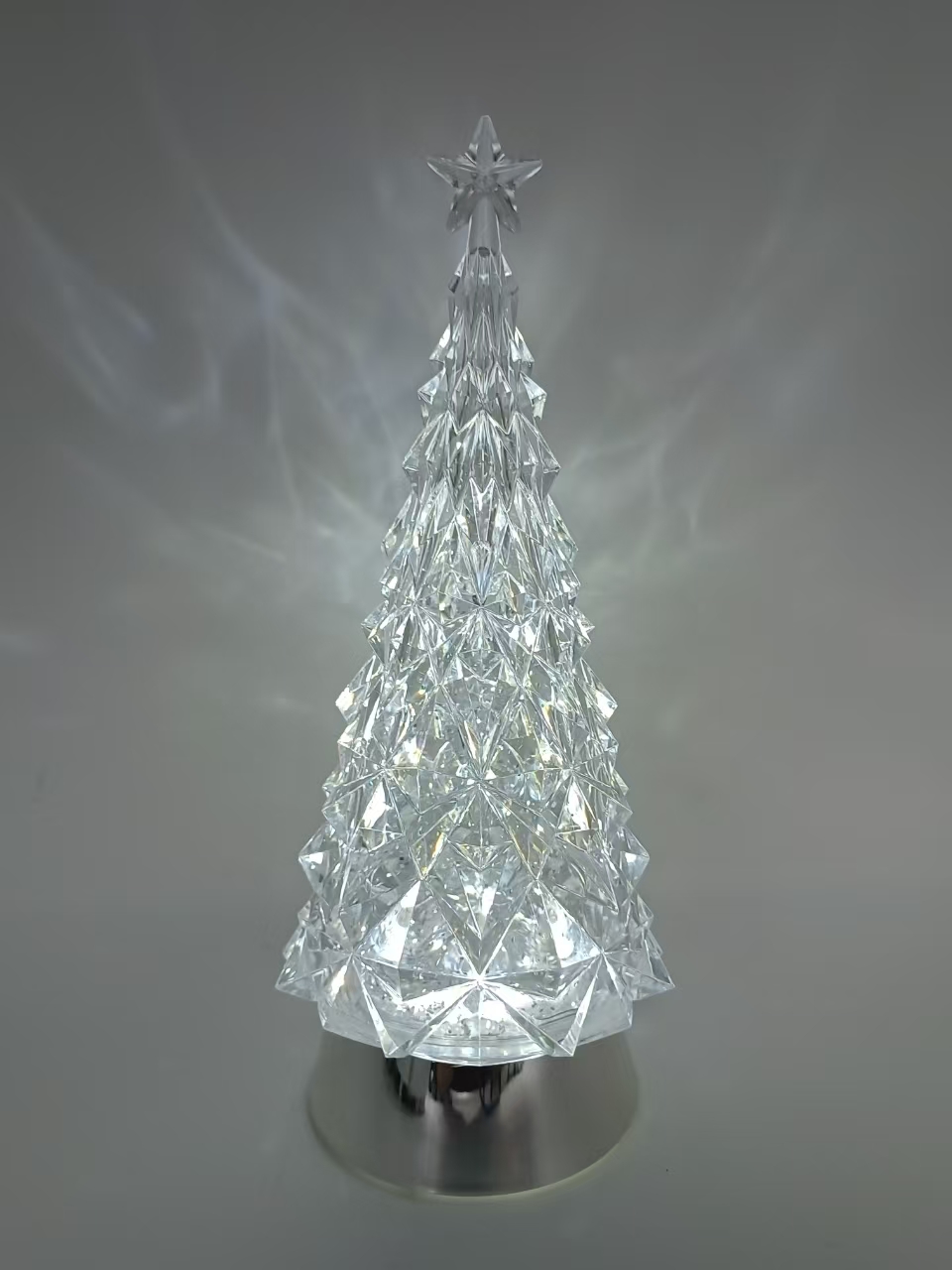 Diamond Tree Lamp Electroplated Silver Short Base Cool White Light