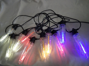 10-LED Ice Cone Light Strip with PET Plastic Housing | Waterproof & Flexible Design for Decorative Lighting