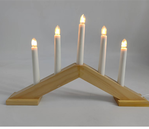 5 LEDs Wooden Candle Bridge Light 3