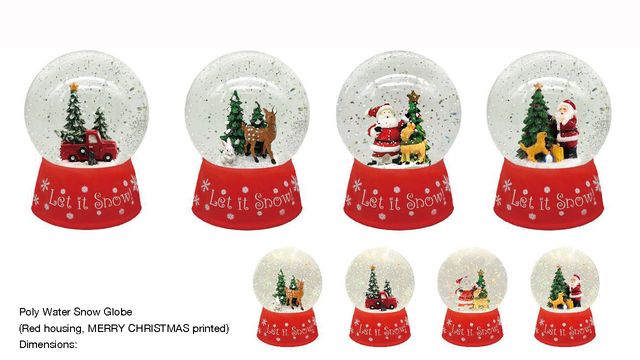 Acrylic Poly Water Snow Globe Car/Reindeer/Santa Claus&Reindeer SR - 127