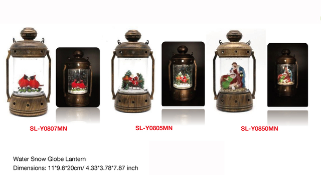 Acrylic Water Snow Globe Lantern Red Birds/Santa Claus/Virgin Mary SR - 109