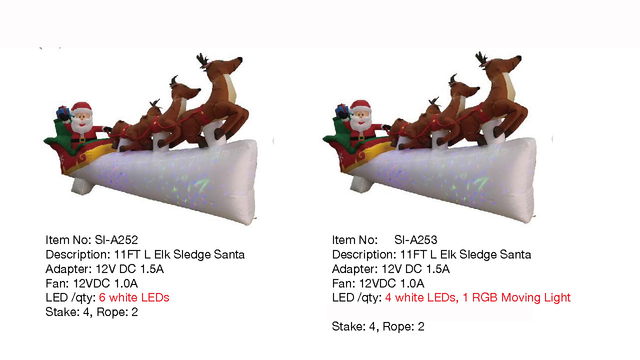 Elk Sledge Santa Inflatable Lights