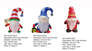 Cute Gnomes Inflatable LED Lights