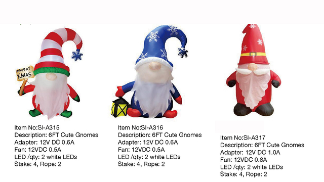 Cute Gnomes Inflatable LED Lights