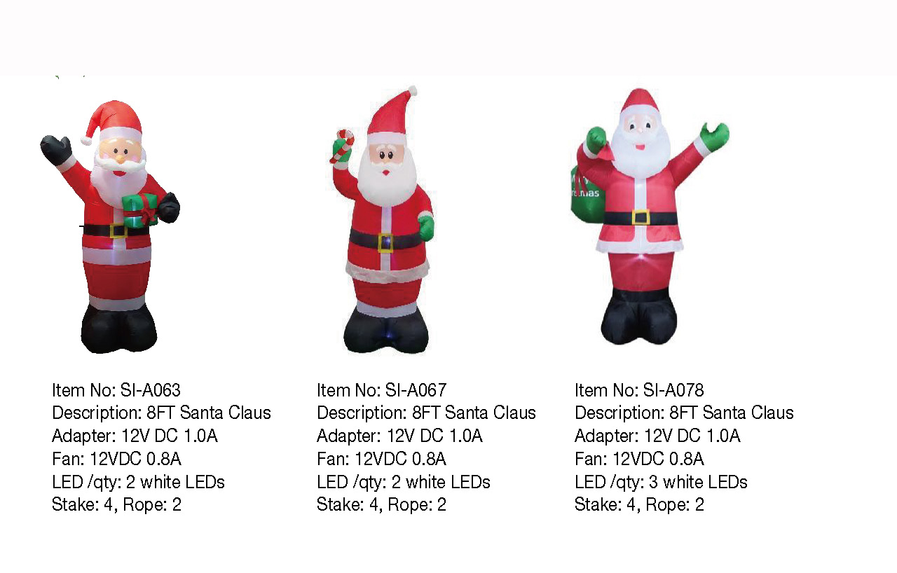8FT Santa Claus Inflatable Lights