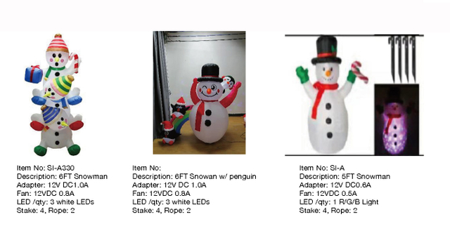 5FT,6FT Snowan & penguin Inflatable Lights