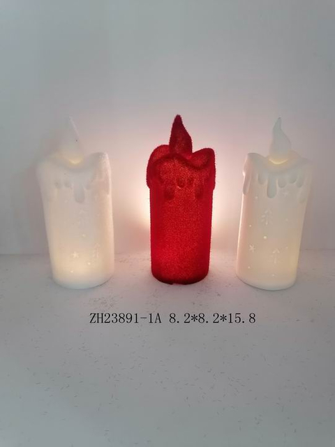 porcelain white / red candle light- 7