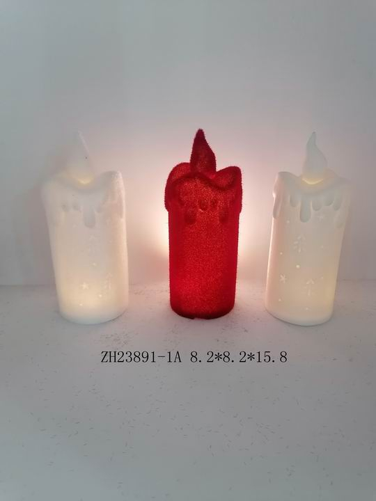 porcelain white / red candle light- 7