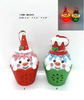 clay dough snowmen with hat in the little cup- 5