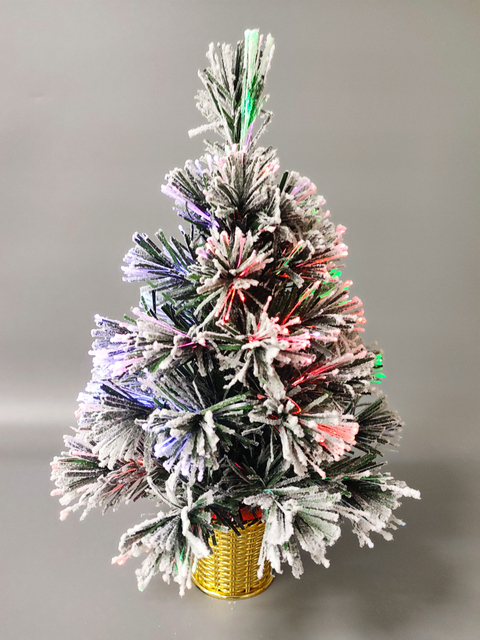 X'mas Green color Crystal Fiber tree++flocking with round basin - 8