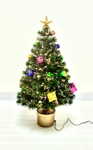 X'mas Green color Crystal Fiber tree +top star with square basin+gift/ball Decoration - 19