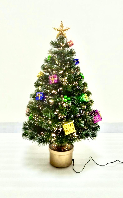 X'mas Green color Crystal Fiber tree +top star with square basin+gift/ball Decoration - 19