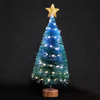 X'mas Green Mini Tree with wooden basin +Glitter top star - 42
