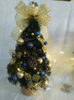 X'mas Green Mini Tree with basin +Glitter diff col. ball/pine cone/leaf - 60