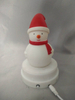 Snowman-shaped lamp with magnetic rotating base