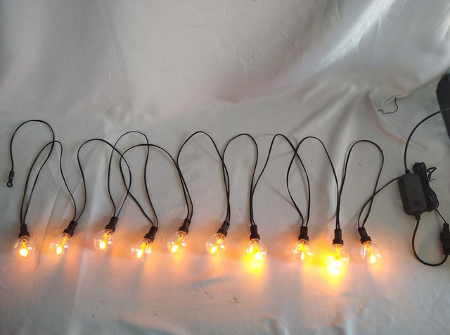 Flame-Effect Bubble LED String Lights with 42.5cm Spacing - Durable PP Body + PETG 40-Light Covers, Water-Resistant Outdoor/Indoor Decorative Lighting