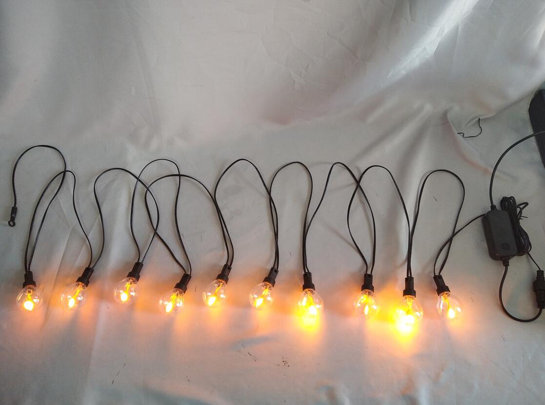 Flame-Effect Bubble LED String Lights with 42.5cm Spacing - Durable PP Body + PETG 40-Light Covers, Water-Resistant Outdoor/Indoor Decorative Lighting