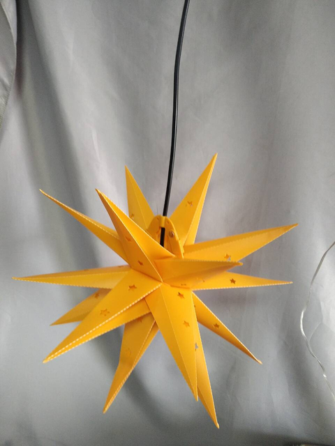 40cm Yellow Foldable Plastic Exploding Star Light - Collapsible Design for Easy Storage & Portable Decorative Lighting