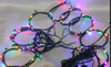 130-LED Green Rubber-Coated Tree Canopy String Lights - 5-Color (Red/green/blue/purple/yellow) with 10cm Spacing for Festive Outdoor Lighting