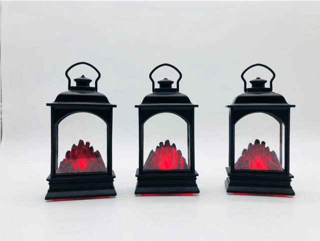 Acrylic lantern shape burning charcoal small