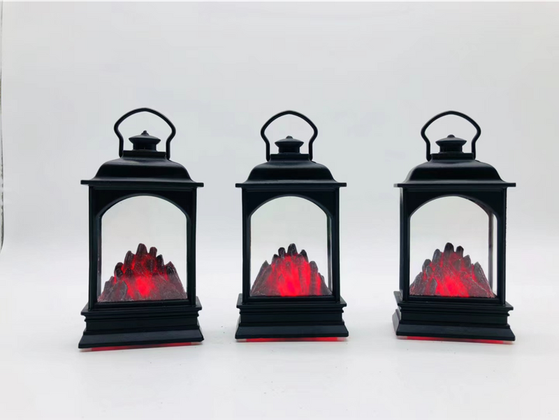 Acrylic lantern shape burning charcoal small
