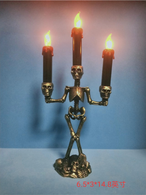 Acrylic Halloween skull candle light